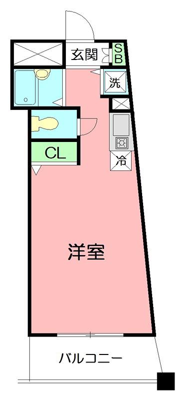 アエリア湘南(ワンルーム/3階)の間取り写真