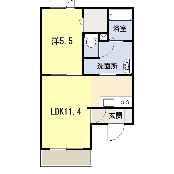 CORRIENTE イースト(1LDK/1階)の間取り写真