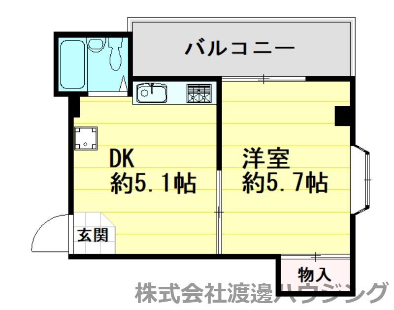 山下マンション(1DK/2階)の間取り写真