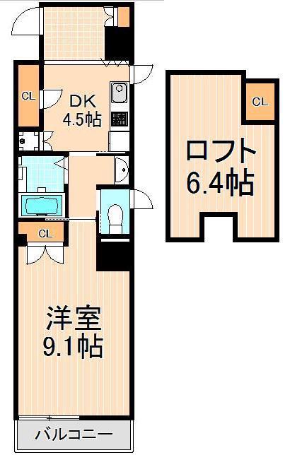アルコバレーノ浅草(1DK/7階)の間取り写真