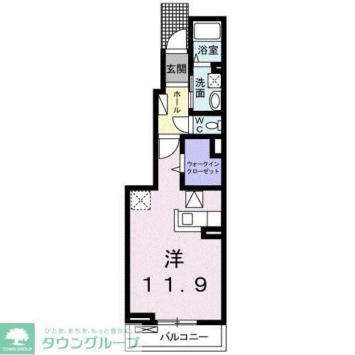 コッティ エスポ I(ワンルーム/1階)の間取り写真