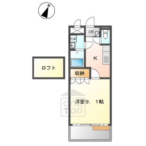 フォレストコート(1K/2階)の間取り写真