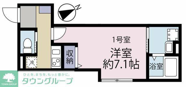 VINES海老名(1K/2階)の間取り写真