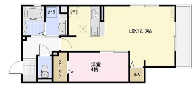 パッセロ(1LDK/1階)の間取り写真