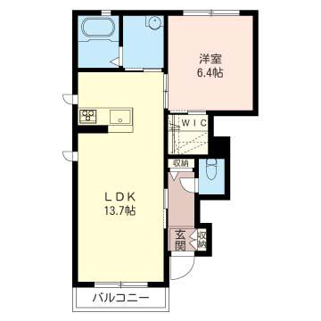 カーサベルデ(1LDK/1階)の間取り写真