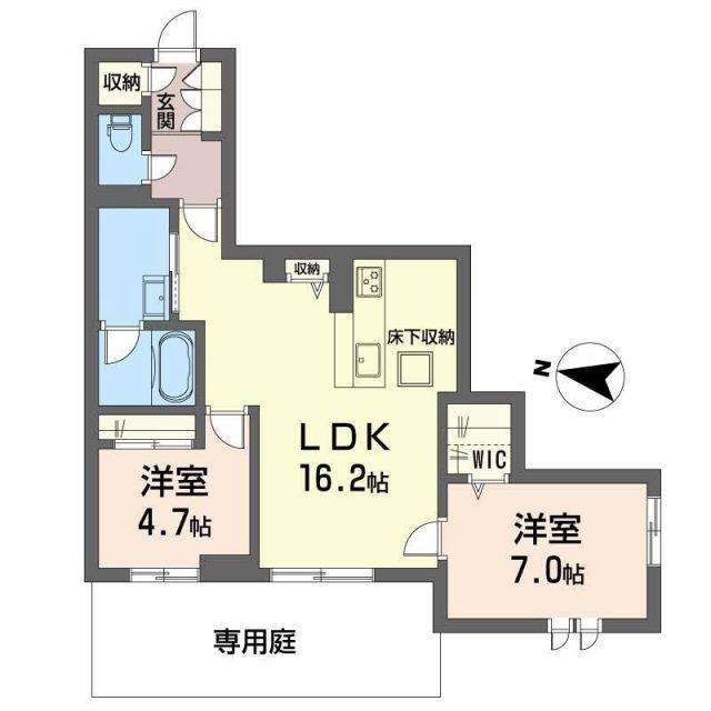 BEREOさくら坂(2LDK/1階)の間取り写真