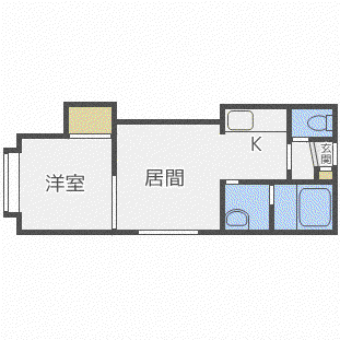 レジデンス北門(1LDK/3階)の間取り写真