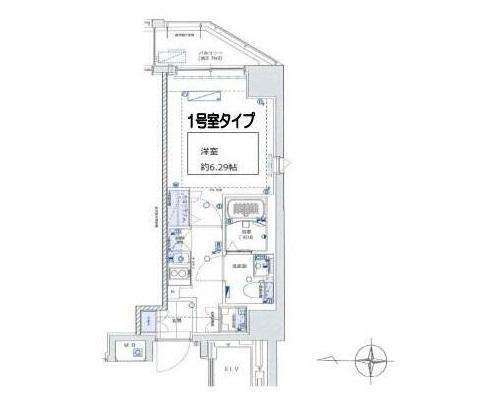 グランリーヴェル横濱PREMIER(1K/3階)の間取り写真