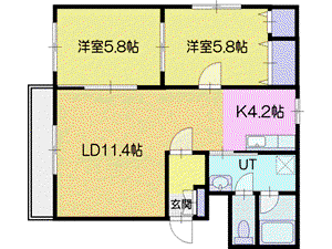 レジデンス匠(2LDK/2階)の間取り写真