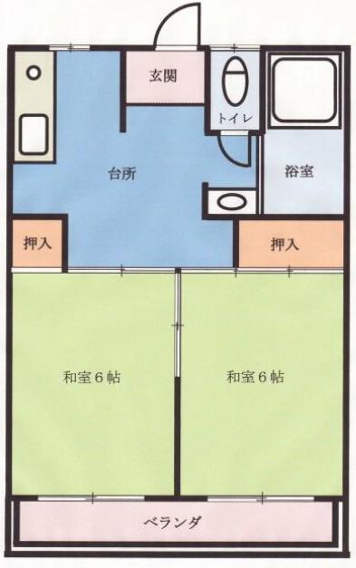 第一イケダコーポ(2DK/2階)の間取り写真