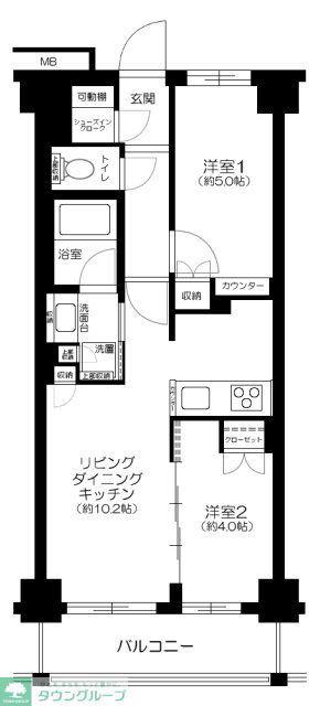 パレステージ墨田立花(2LDK/2階)の間取り写真