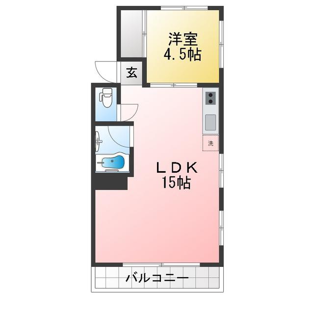 サニーコート(1LDK/3階)の間取り写真
