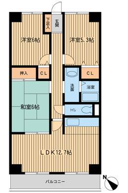 エスポワール ルーチェ(3LDK/6階)の間取り写真