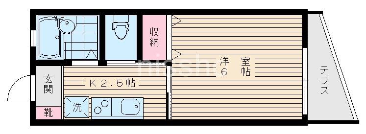 ヴィラブランシュ(1K/1階)の間取り写真