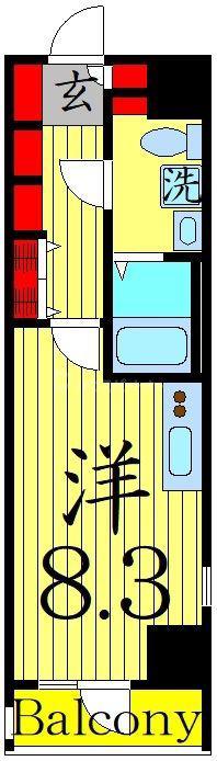 QUALITAS押上業平(ワンルーム/7階)の間取り写真