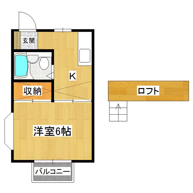 グリーンハイツ(1K/1階)の間取り写真