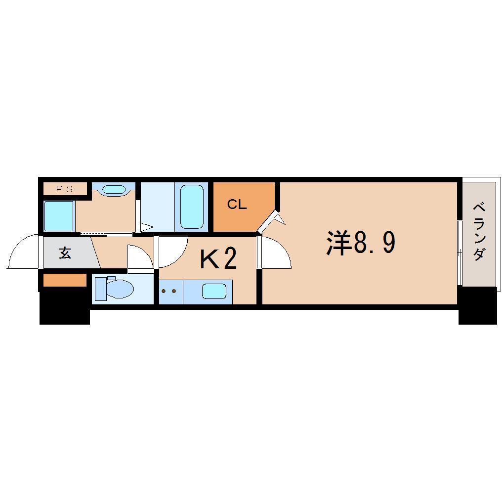 アークデュオ福島万世町(1K/3階)の間取り写真