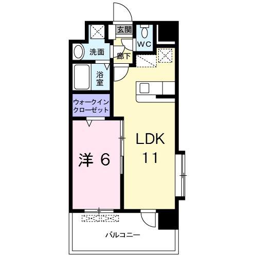 ラウレア K(1LDK/2階)の間取り写真