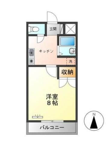 静岡鉄道静岡清水線 新静岡駅 徒歩28分 3階建 築38年(1K/3階)の間取り写真