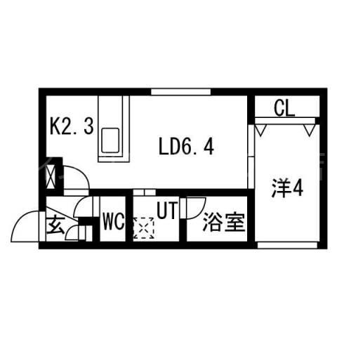 LA.BLOOM(1LDK/2階)の間取り写真