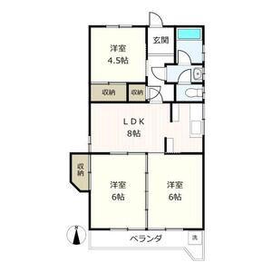 シャルム中島(3LDK/4階)の間取り写真