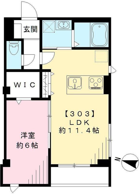 ノース SIDE 11(1LDK/3階)の間取り写真