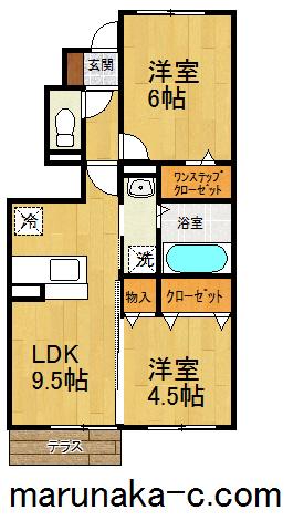 マノアール(2DK/1階)の間取り写真