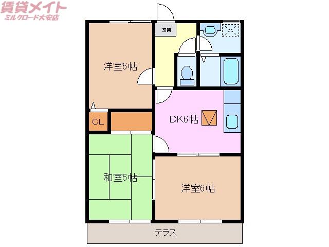 ファミーユ そのはら(3DK/1階)の間取り写真