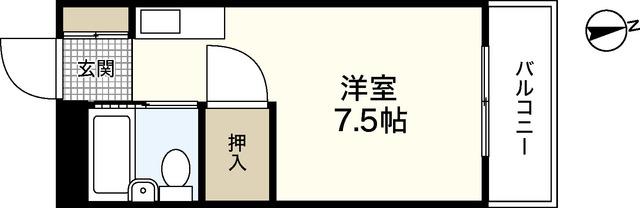 PETIT PAS舟入(ワンルーム/3階)の間取り写真