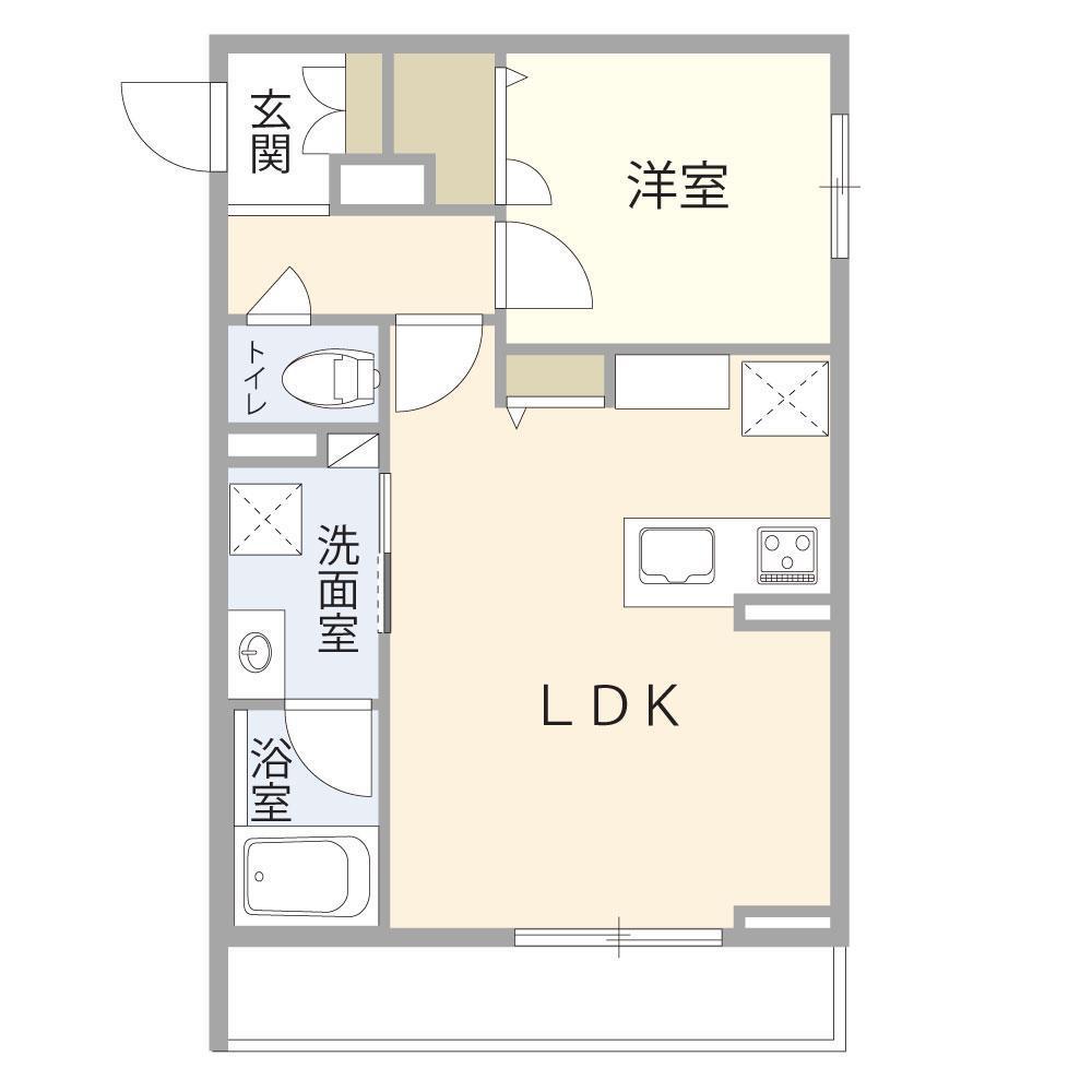 シャーメゾン春日町(1LDK/1階)の間取り写真