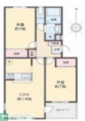 CASABELLARIVA(2LDK/3階)の間取り写真