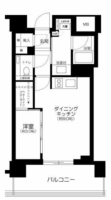 白金台物件(1DK/3階)の間取り写真