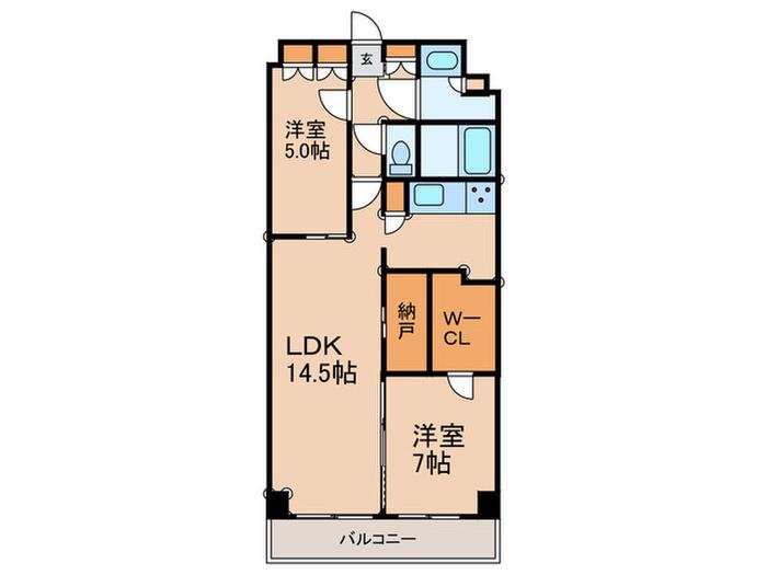 ザケンジントンレンジデンスときわ台(2LDK/5階)の間取り写真