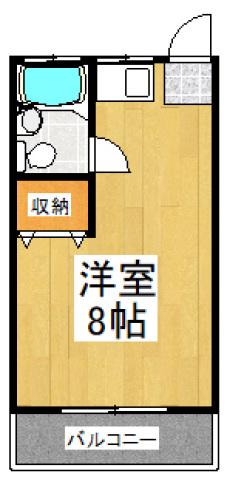 メゾンエクセK(ワンルーム/2階)の間取り写真