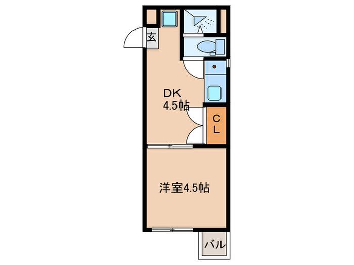 コーポ風間(1DK/3階)の間取り写真