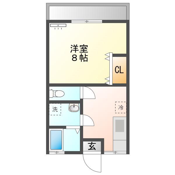 ユニオンレストI(1K/1階)の間取り写真