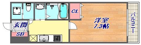 アーイ塚口(1K/3階)の間取り写真
