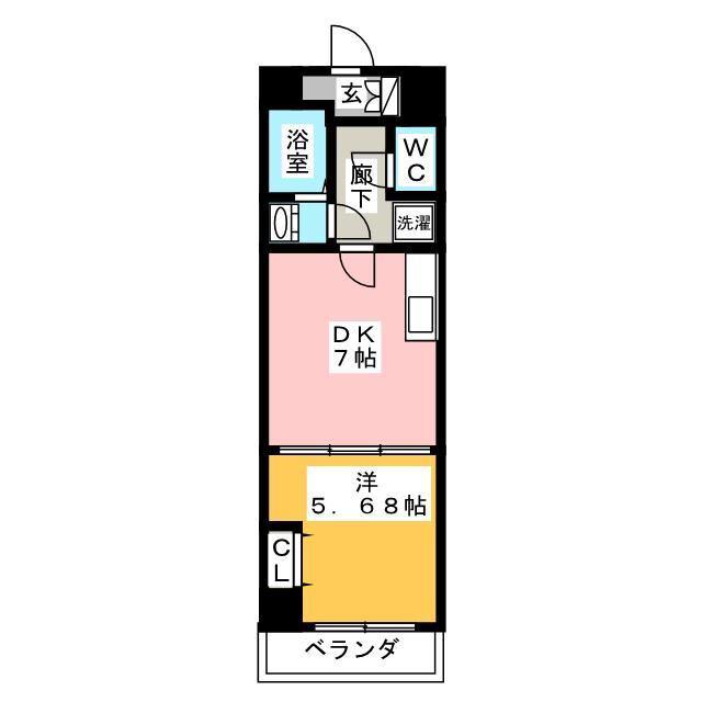 GENOVIA 練馬春日町 SKYGARDEN(1DK/6階)の間取り写真