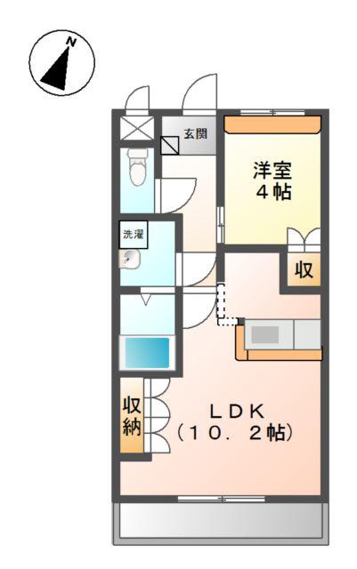 サンリヴィエール(1LDK/1階)の間取り写真