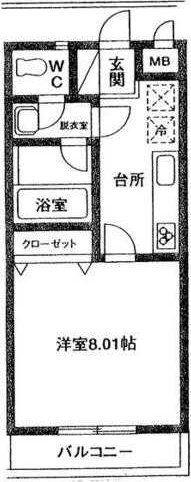 カーム習志野台(ワンルーム/2階)の間取り写真