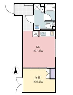 リトルズLAPIS神楽坂(1DK/2階)の間取り写真