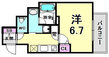 アドバンス神戸アルティス(1K/5階)の間取り写真