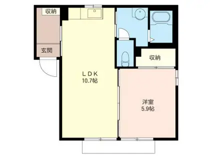 エステートガーデンA棟(1LDK/1階)の間取り写真