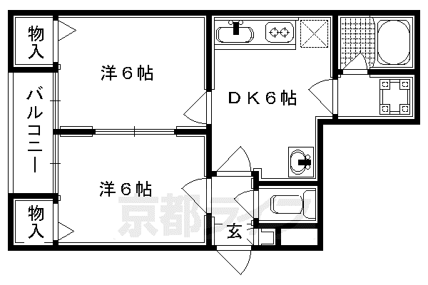 パルティールステージI(2DK/3階)の間取り写真
