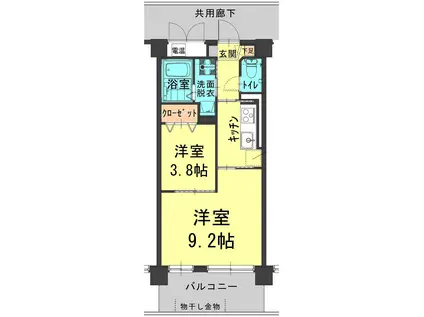 ディアリオ(2K/2階)の間取り写真