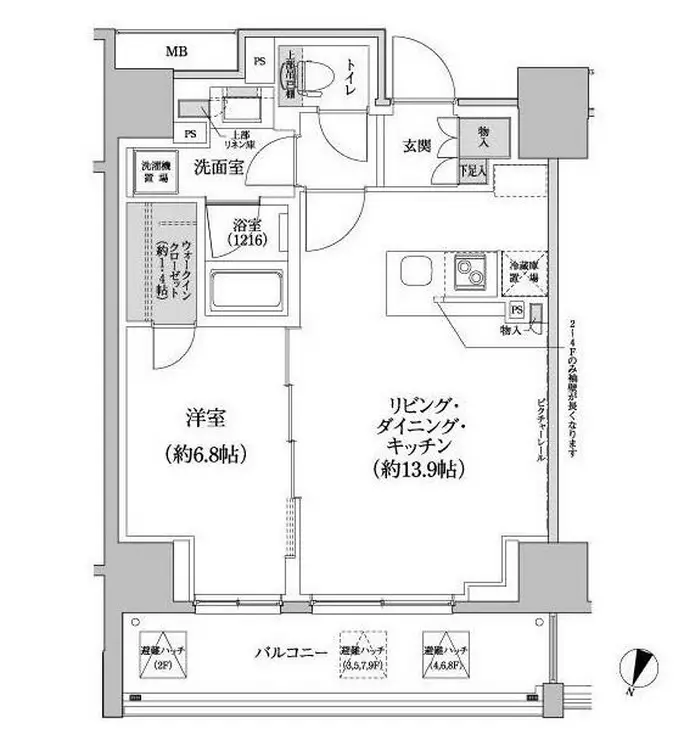 パークハビオ渋谷本町レジデンス 5階階 間取り
