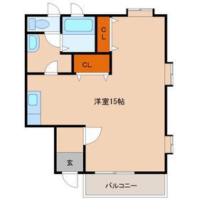 アーバンライフ1番館(1LK/2階)の間取り写真