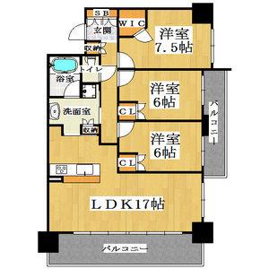 CITY SPIRE難波グレイス(3LDK/9階)の間取り写真