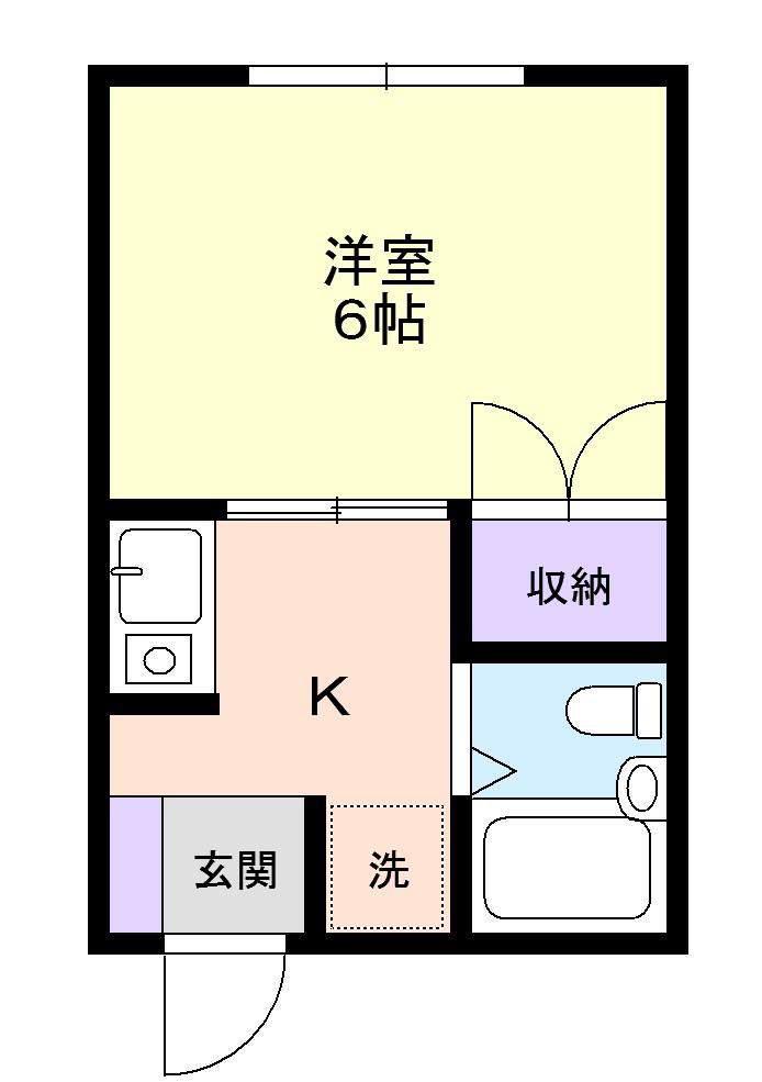 プレジール追分(1K/1階)の間取り写真