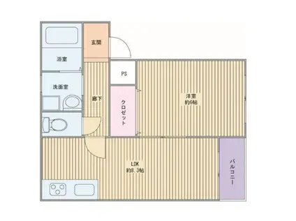 アガサント(1LDK/1階)の間取り写真